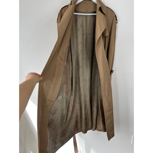 Etienne Aigner Vintage Long Brown Luxury Trench Coat 1970s - Picture 3 of 14